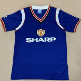 1984 M Utd Away Blue Retro Soccer Jersey