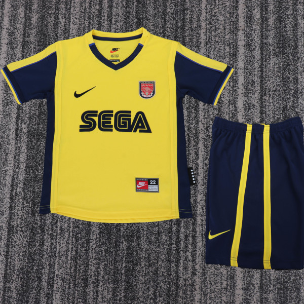 2000/2001 ARS Away Yellow Retro Kids Soccer Jersey