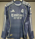 2025/26 RM Away Player Version Long Sleeve Soccer Jersey