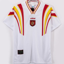 1996 Spain Away White Retro Soccer Jersey