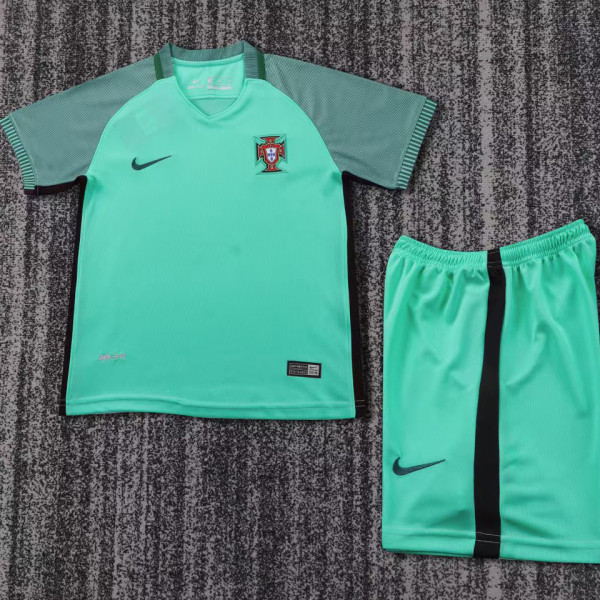 2016 Portugal Away Kids Retro Soccer Jersey