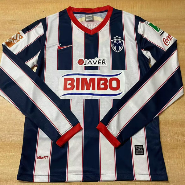 2009/2010 Monterrey Home Retro Long Sleeve Soccer Jersey （3 Stars) 3星