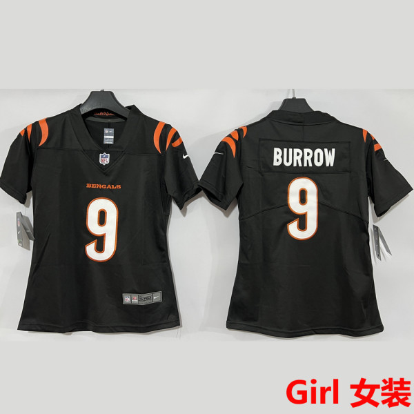 BURROW #9 Cincinnati Bengals Girl NFL Jersey 猛虎