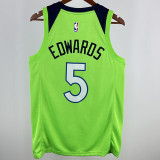 Timberwolves EDWARDS #5 Fluorescent Green NBA Jerseys
