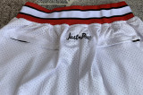 Bulls White Four Bags NBA Pants