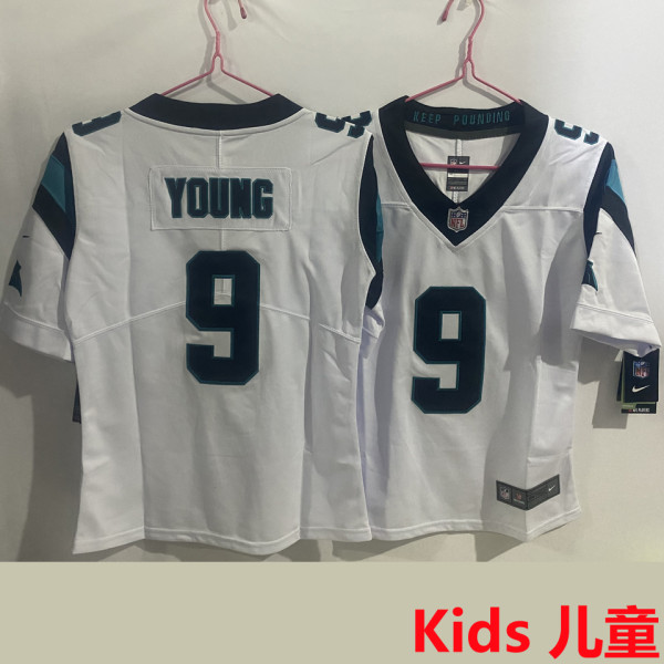 YOUNG #9 Carolina Panthers Kids NFL Jersey 黑豹