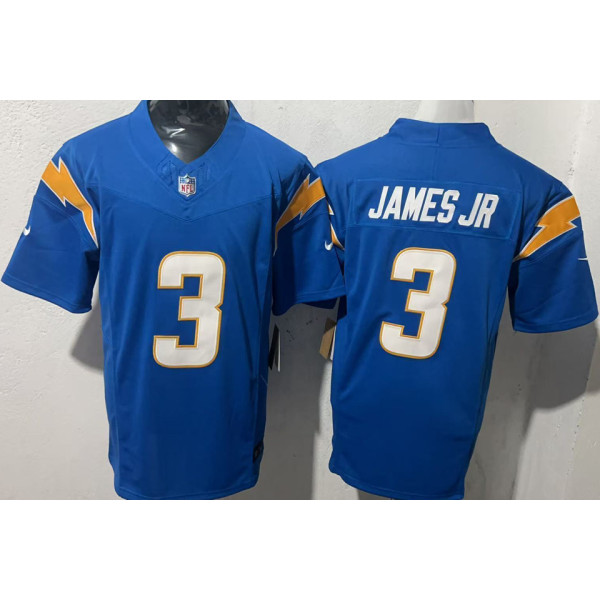 JAMES JR #3 Men's Los Angeles Chargers NFL Jersey 闪电   (3代）