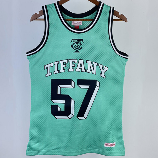 TIFFANY & CO. #57 Mitchell Ness Green Retro NBA Jerseys 热压