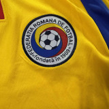 2000 Romania Home Yellow Retro Fans Soccer Jersey