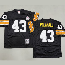 POLAMALU #43 Men's Pittsburgh Steelers Retro NFL Jersey 钢人