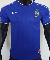 1998 Brazil Away Blue Retro Player Version Soccer Jersey 球员版