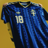 2026/27 Sweden Away Fans Soccer Jersey (Have Right Patch 有右臂章 白底黑字）