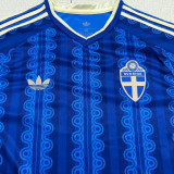 2026/27 Sweden Away Fans Soccer Jersey (Have Right Patch 有右臂章 白底黑字）