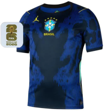 2026/27 Brazil 1:1 Quality Away Blue Fans Soccer Jersey (Have Right Patch 有右臂章 白底金字）