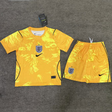 2026/27 England Yellow Goalkeeper Kids Soccer Jersey