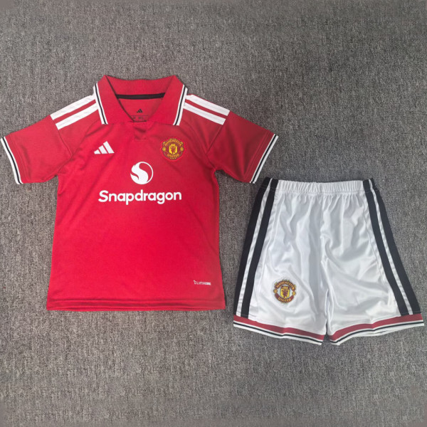 2026/27 M Utd Home Red Kids Soccer Jersey 白裤