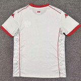 2026/27 Tunisia Away White Fans Soccer Jersey (Have Right Patch 有右臂章 黑底白字）