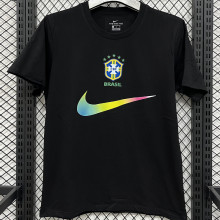 2026/27 Brazil Black Casual Pure Cotton T-Shirt