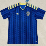 2026/27 Sweden Away Fans Soccer Jersey (Have Right Patch 有右臂章 白底黑字）