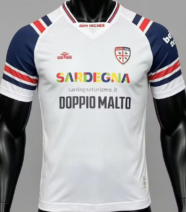 2026/27 Cagliari Away White Player Version Soccer Jersey 卡利亚里