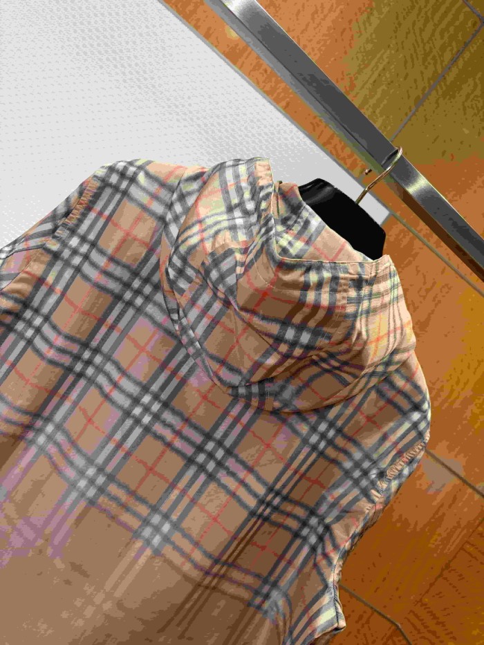 Ombre Plaid Hooded Casual Jacket 29105368