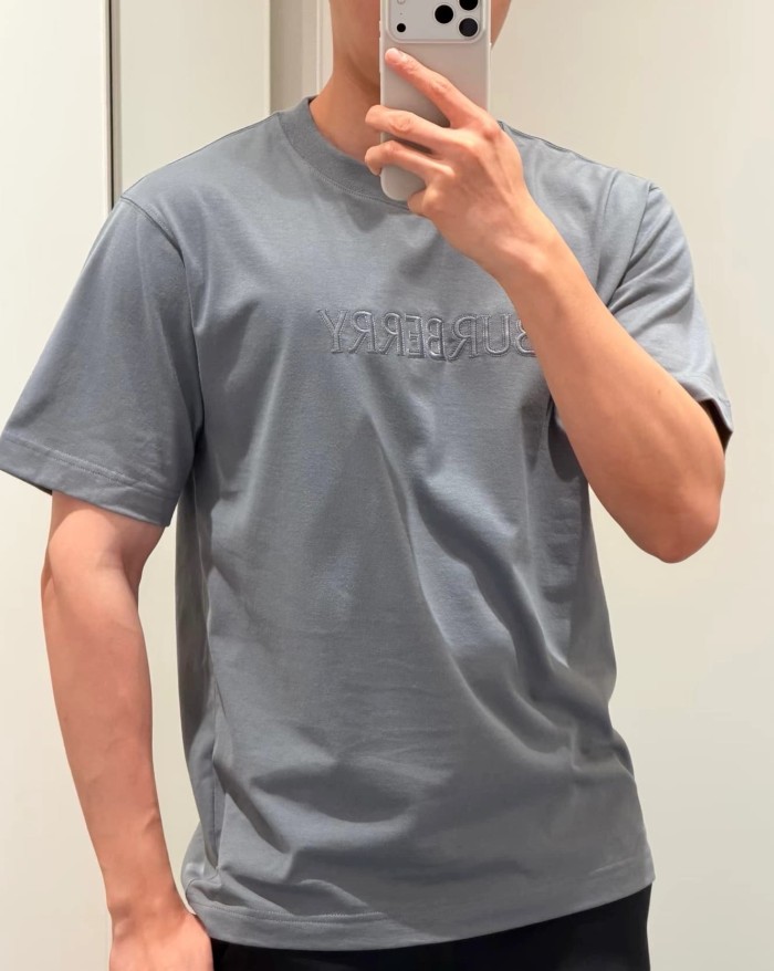 1:1 quality version Classic Letter Embroidered Crewneck T-shirt 2 colors 29105344