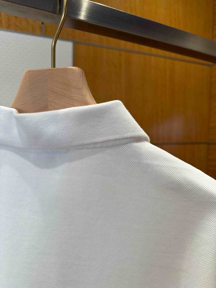 Check Knight Embroidered White Short Sleeve Polo Shirt 29106344