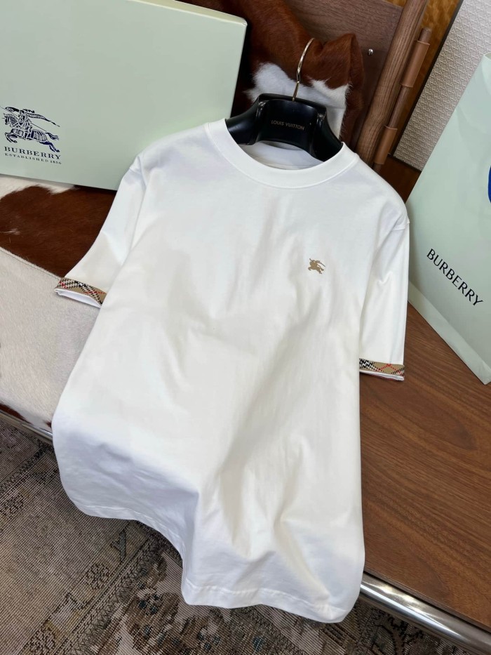 1:1 quality version Classic Knight Embroidered Solid Color Basic T-shirt 2 colors 29105494