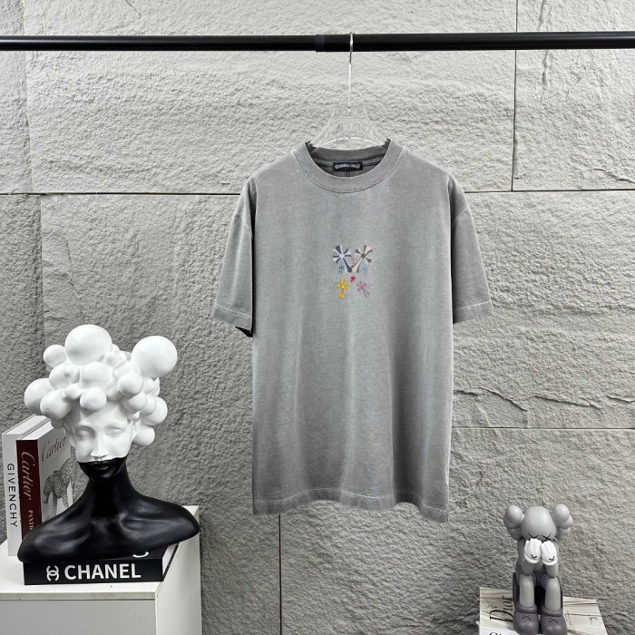 1:1 quality version Multi-Color Cross & Tongue Logo Washed Gray T-Shirt 29098049