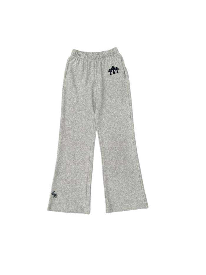 1:1 quality version Elastic Waist Triple Cross & CH Logo Print Gray Wide Leg Pants 29097749
