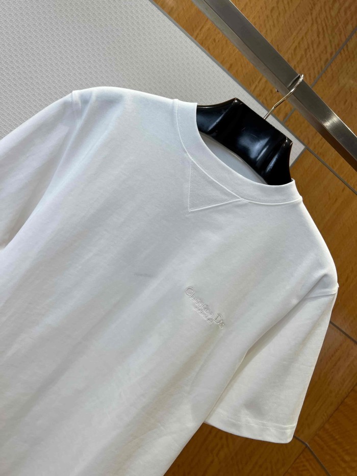 1:1 quality version Letter Embroidery Combed Cotton Crew Neck  T-shirt 5 colors 29106370