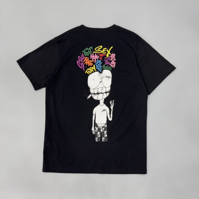 1:1 quality version  Anti Promo Multicolor Graffiti Cartoon Figure Print Pocket T-Shirt 2 colors 29093997