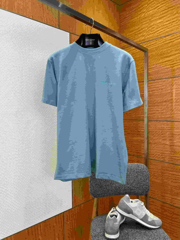1:1 quality version Letter Embroidery Combed Cotton Crew Neck  T-shirt 5 colors 29106370