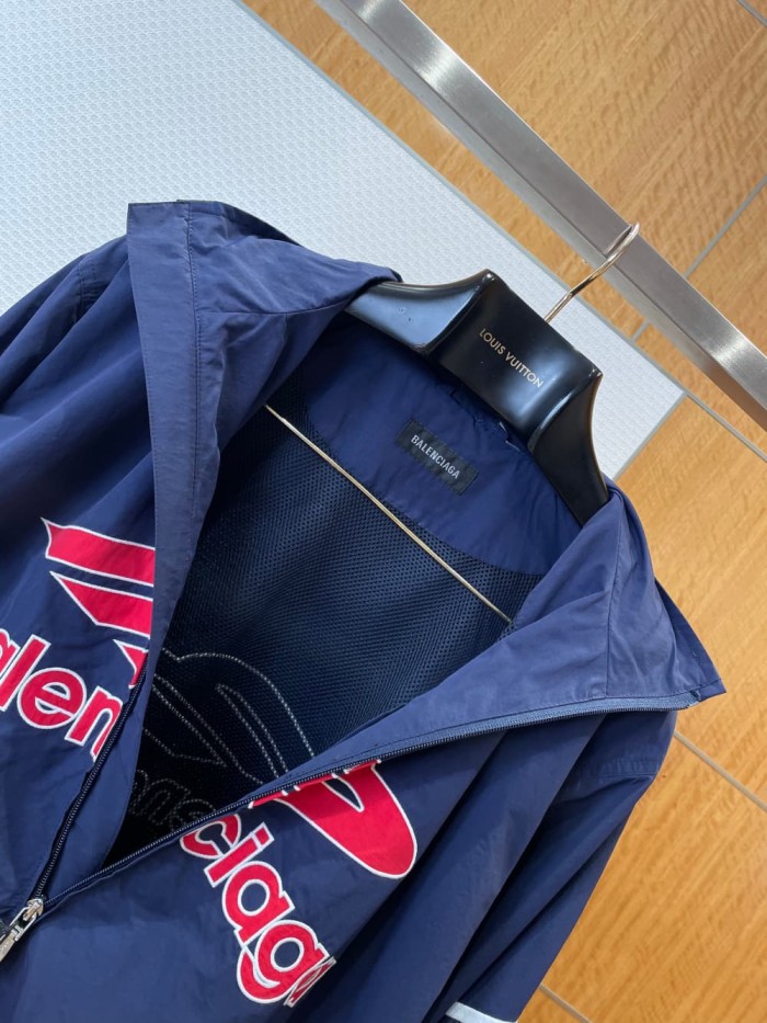 1:1 quality version Sports Logo Embroidered Windproof Stand Collar Jacket 2 colors 29093641