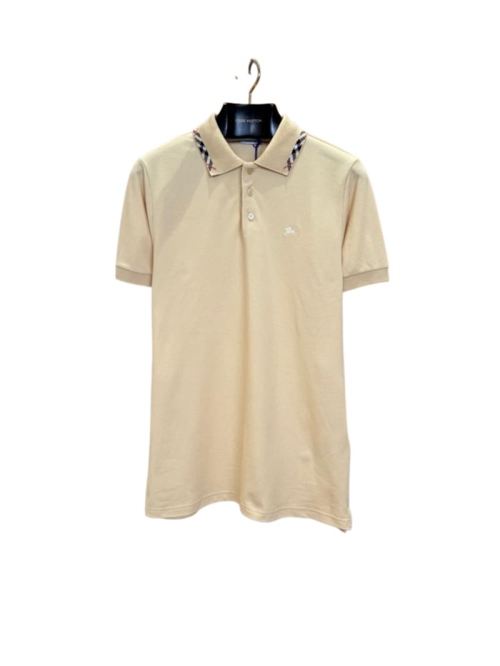 1:1 quality version Plaid Collar Embroidered Mesh Cotton Casual Polo Shirt 29105520