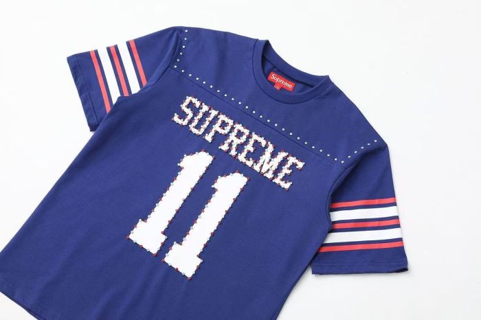 1:1 quality version Striped No.11 Rhinestone Inlaid Football Style Tee 3 colors 29093703