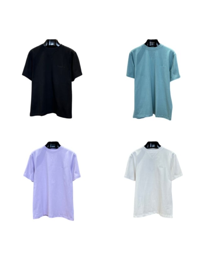 1:1 quality version Letter Embroidery Combed Cotton Crew Neck T-shirt 5 colors 29106370