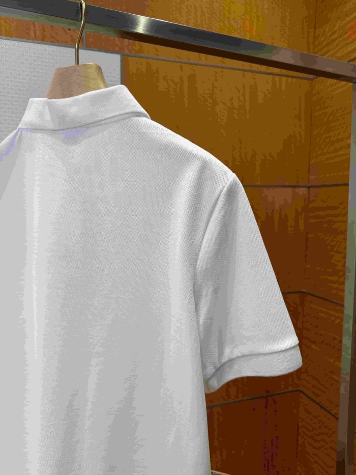 Check Knight Embroidered White Short Sleeve Polo Shirt 29106344