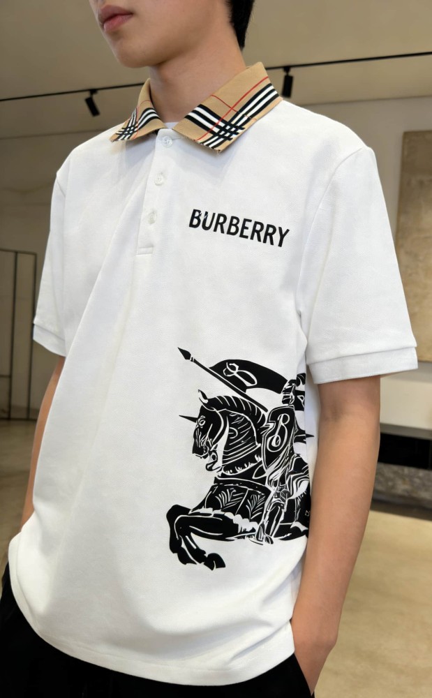 1:1 quality version Check Collar Knight Print Short Sleeve Polo Shirt 3 colors 29106324