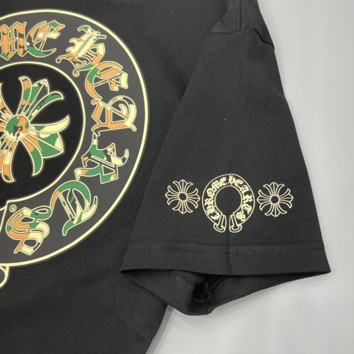 1:1 quality version Camouflage Horseshoe Sanskrit Letter Full Sleeve Print T-Shirt 2 colors 29093953
