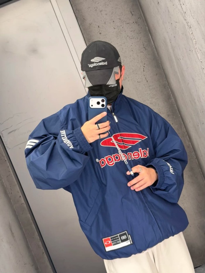 1:1 quality version Sports Logo Embroidered Windproof Stand Collar Jacket 2 colors 29093641