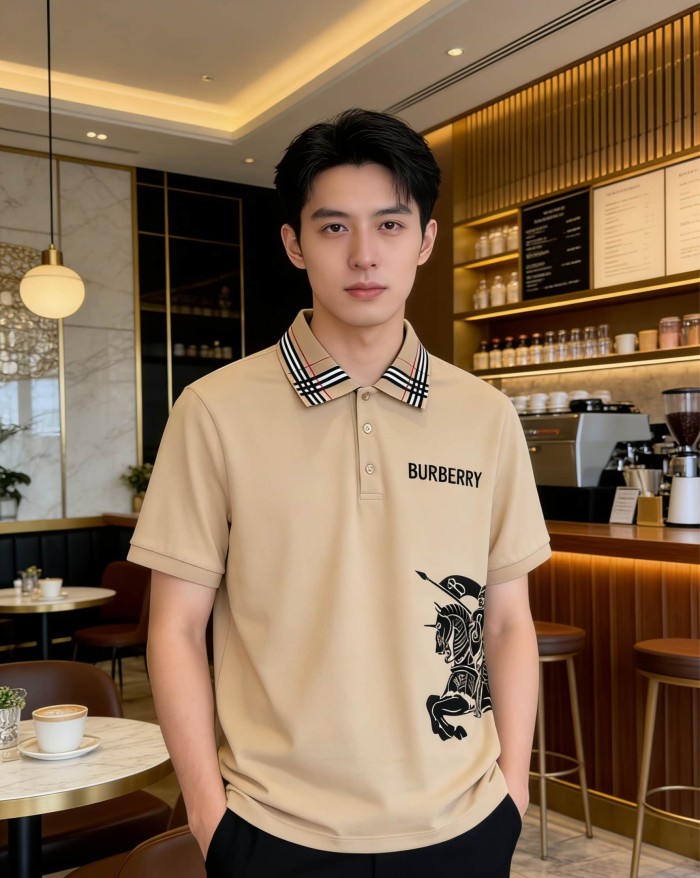 1:1 quality version Check Collar Knight Print Short Sleeve Polo Shirt 3 colors 29106324