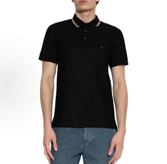1:1 quality version Check Collar Embroidered Equestrian Knight Logo Polo Shirt 2 colors 29105617