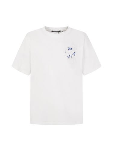 1:1 quality version 3D Cross Appliqué & Gothic Banner Print White T-Shirt 2 colors 29097995