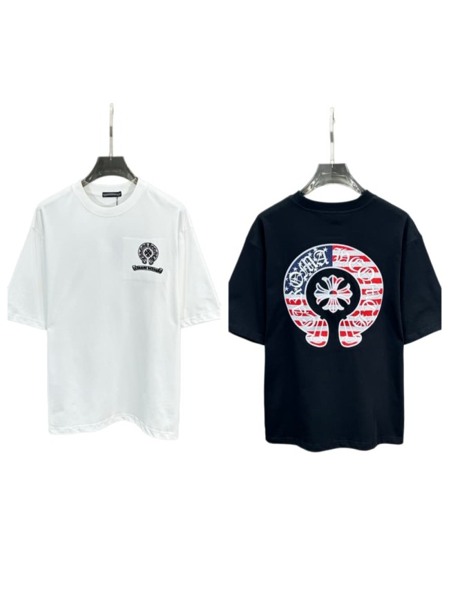 1:1 quality version USA Flag Horseshoe & Cross Embroidered Print T-Shirt 2 colors 29098068