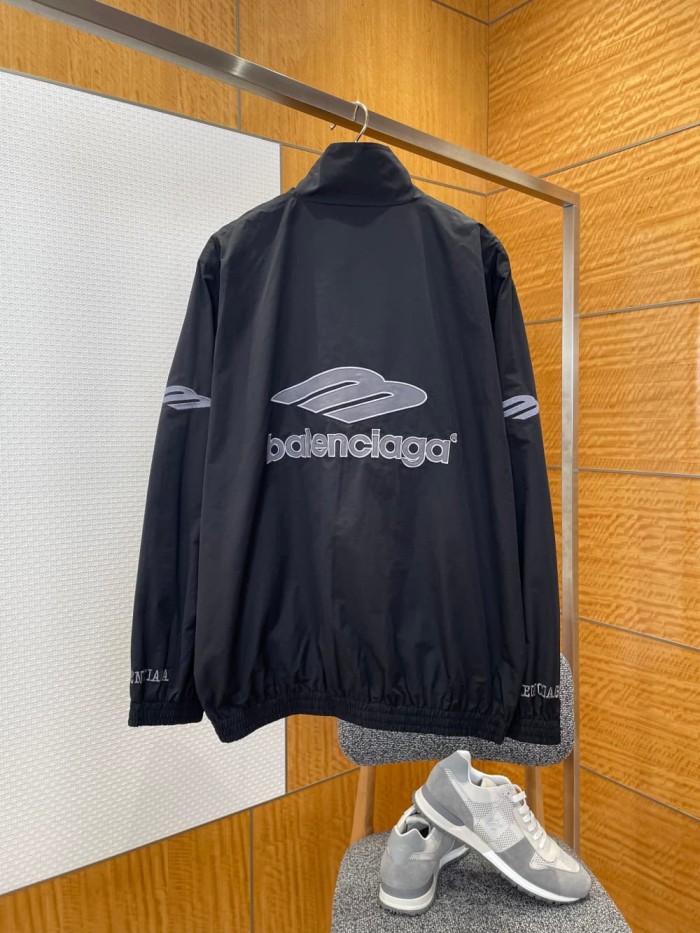 1:1 quality version Sports Logo Embroidered Windproof Stand Collar Jacket 2 colors 29093641