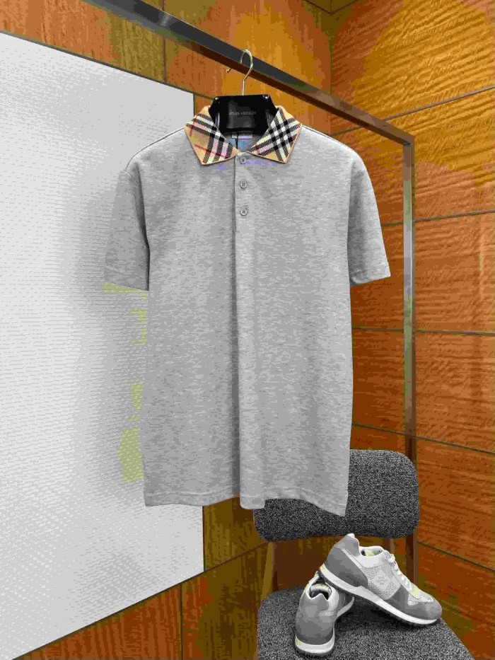 1:1 quality version Classic Check Collar Short Sleeve Polo Shirt 3 colors 29105654