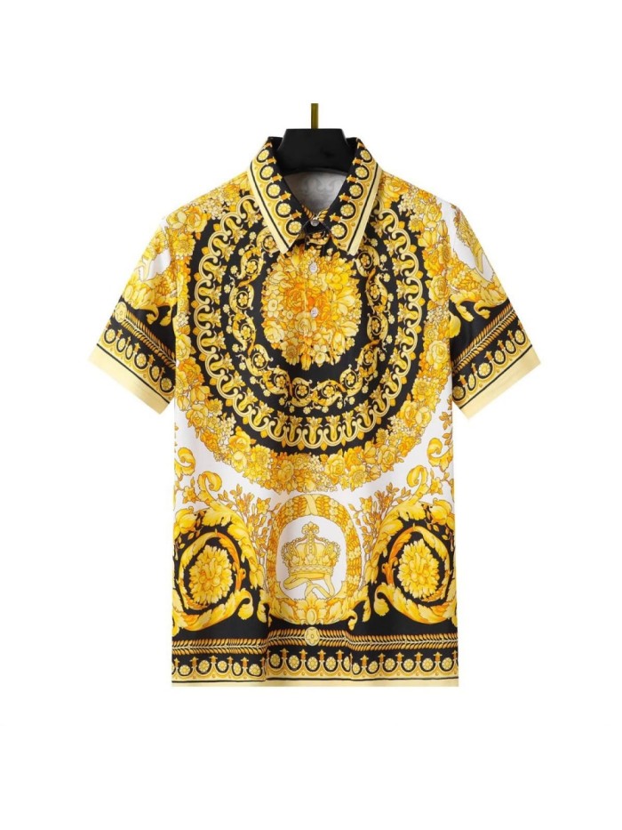 Baroque Gold Full Print Polo Collar Tee 29098059