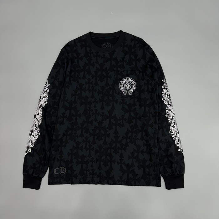 1:1 quality version Subtle Cross All-Over Print & Barbed Wire Sleeve Long Sleeve T-Shirt 29096834