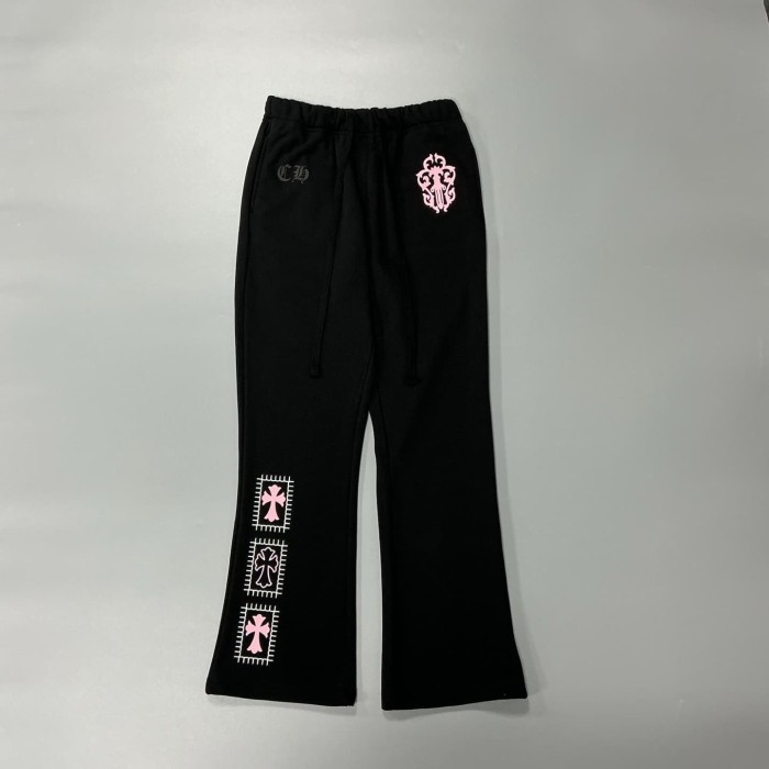 1:1 quality version Sword Heart Vine Cross Print Pink & White Doll Collab Sweatpants 29097758